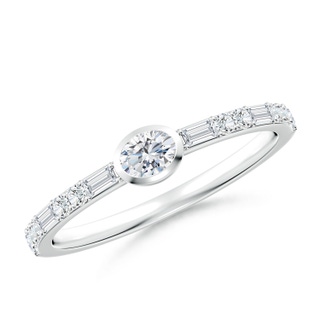 4x3mm GVS2 East-West Oval Diamond Solitaire Ring in S999 Silver