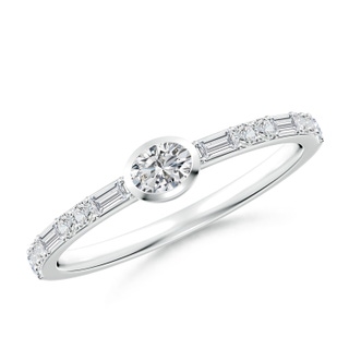 4x3mm HSI2 East-West Oval Diamond Solitaire Ring in S999 Silver
