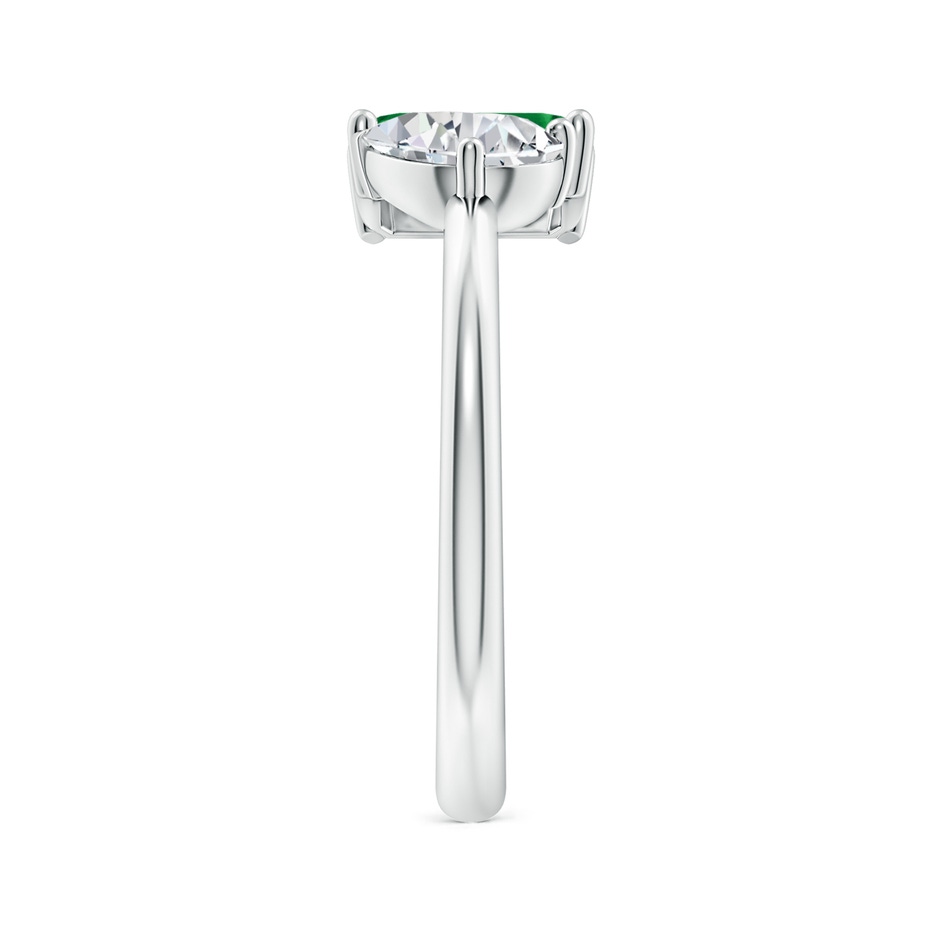 7x5mm AAA Classic Two-Stone Emerald-Cut Emerald & Pear Diamond Ring in White Gold side 299