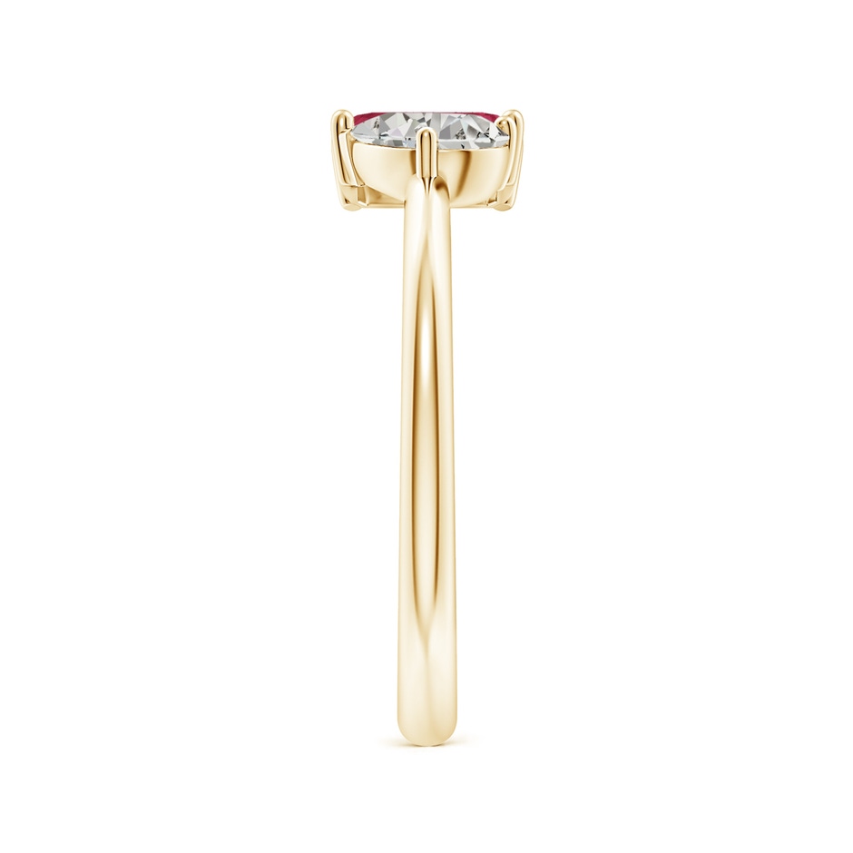 6x4mm A Classic Two-Stone Emerald-Cut Ruby & Pear Diamond Ring in 9K Yellow Gold side 299