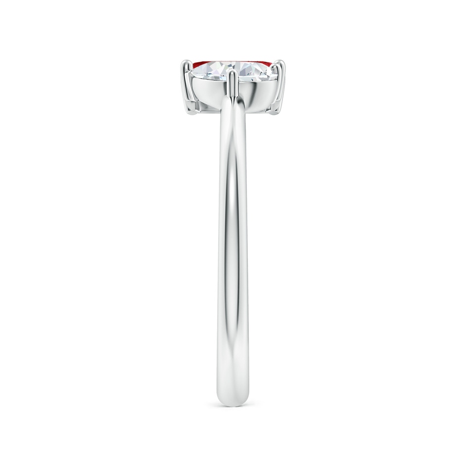 6x4mm Lab-Grown Classic Two-Stone Emerald-Cut Ruby & Pear Diamond Ring in P950 Platinum side 299