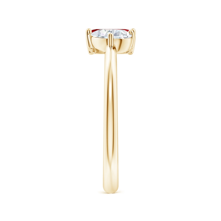 6x4mm Lab-Grown Classic Two-Stone Emerald-Cut Ruby & Pear Diamond Ring in Yellow Gold side 299