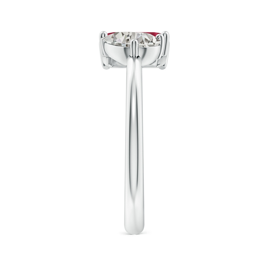 7x5mm A Classic Two-Stone Emerald-Cut Ruby & Pear Diamond Ring in White Gold side 299
