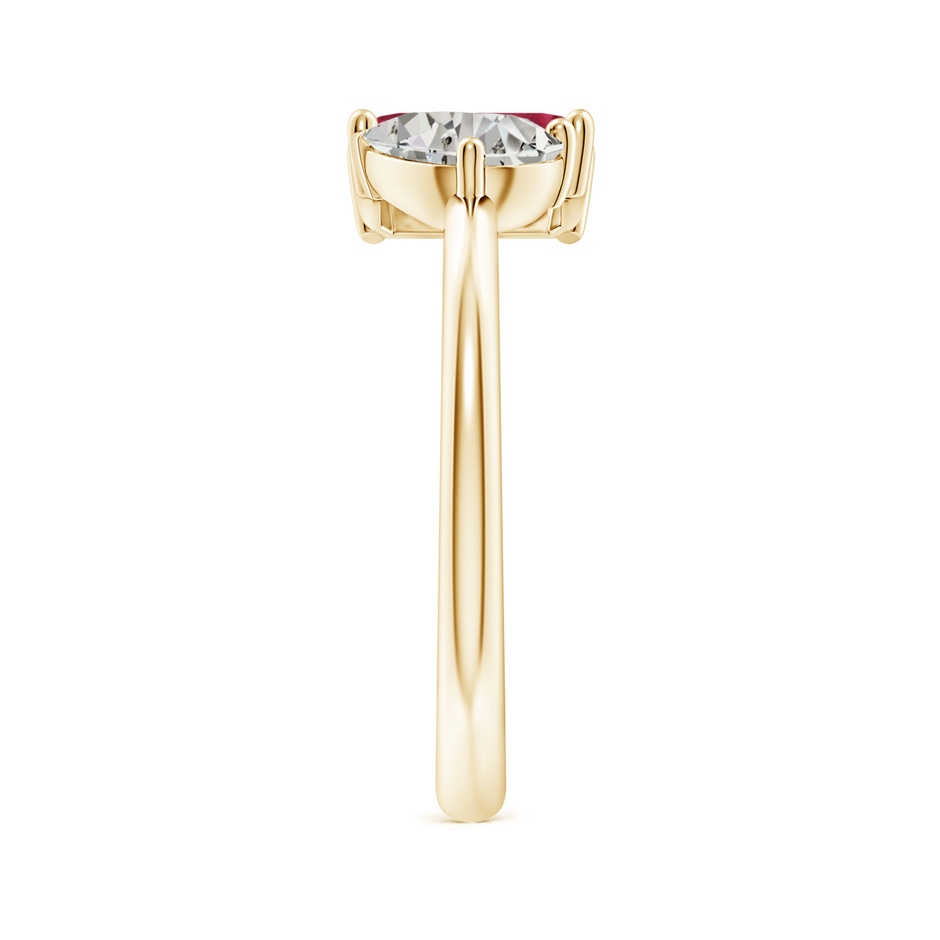 7x5mm A Classic Two-Stone Emerald-Cut Ruby & Pear Diamond Ring in Yellow Gold side 299