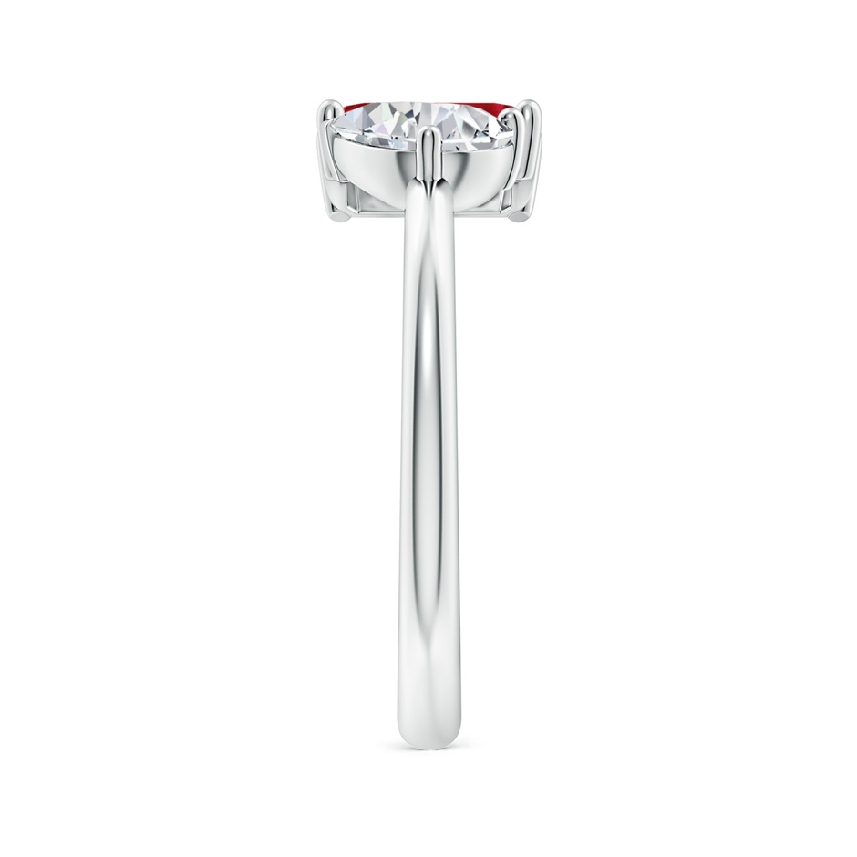 7x5mm AAA Classic Two-Stone Emerald-Cut Ruby & Pear Diamond Ring in P950 Platinum side 299