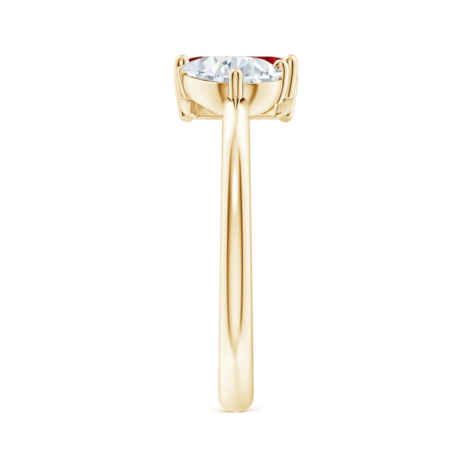 7x5mm Lab-Grown Classic Two-Stone Emerald-Cut Ruby & Pear Diamond Ring in Yellow Gold side 299