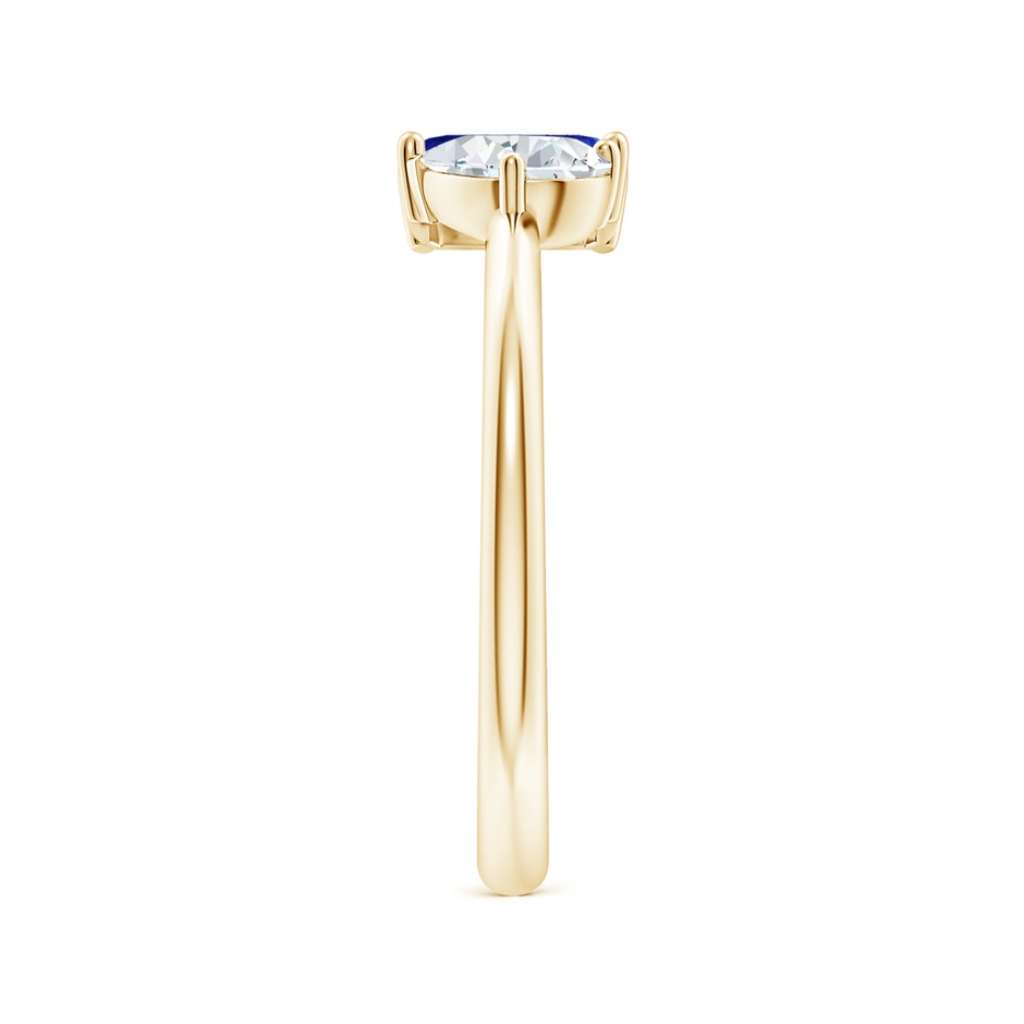 6x4mm Lab-Grown Classic Two-Stone Emerald-Cut Blue Sapphire & Pear Diamond Ring in Yellow Gold side 299