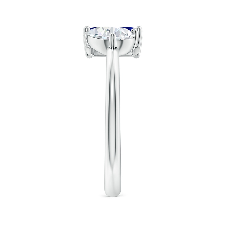 7x5mm AAAA Classic Two-Stone Emerald-Cut Blue Sapphire & Pear Diamond Ring in P950 Platinum side 299