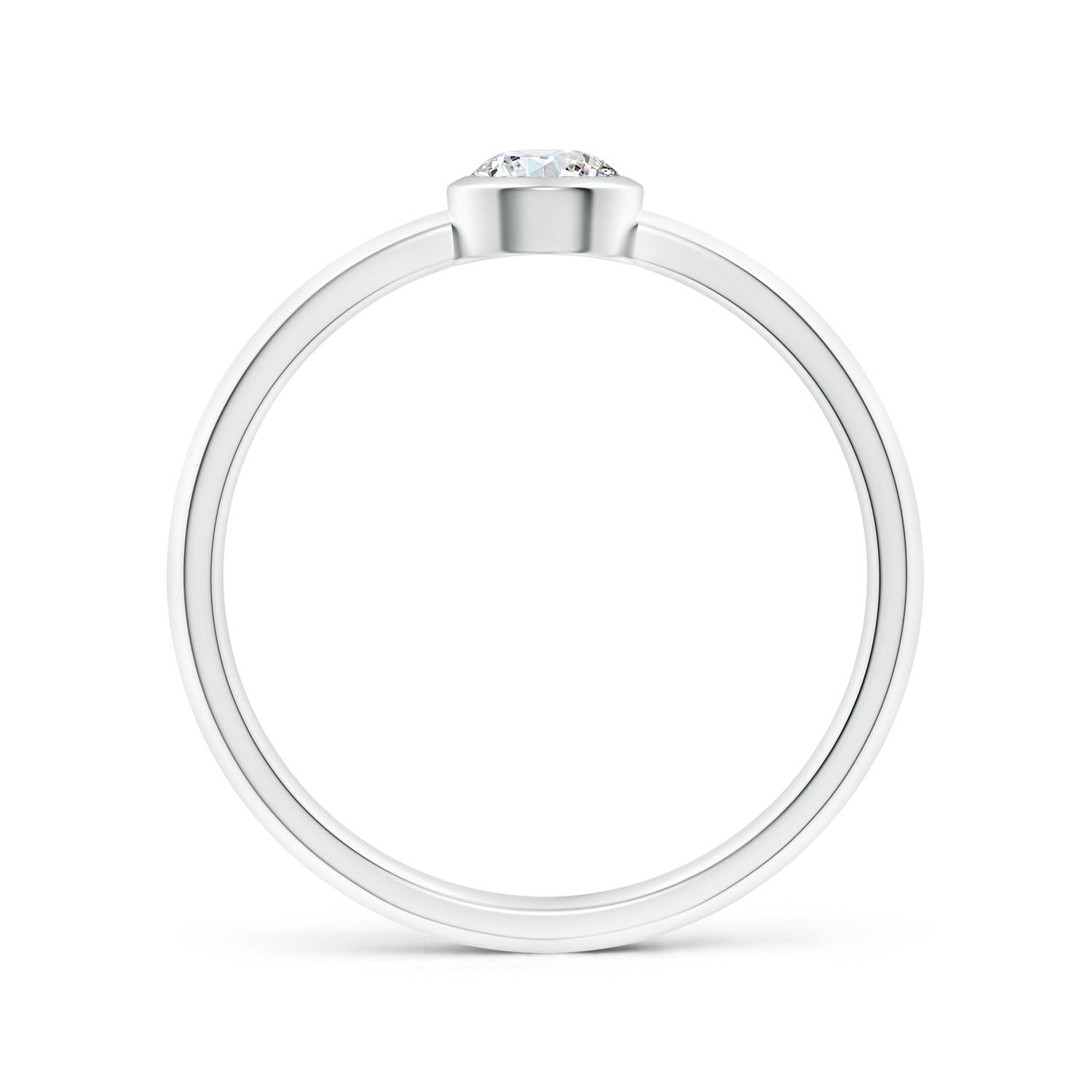 4.1mm GVS2 Classic Bezel-Set Round Diamond Solitaire Ring in White Gold