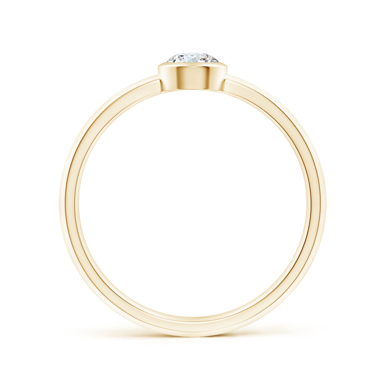 4.1mm GVS2 Classic Bezel-Set Round Diamond Solitaire Ring in Yellow Gold
