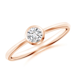 4.1mm HSI2 Classic Bezel-Set Round Diamond Solitaire Ring in Rose Gold