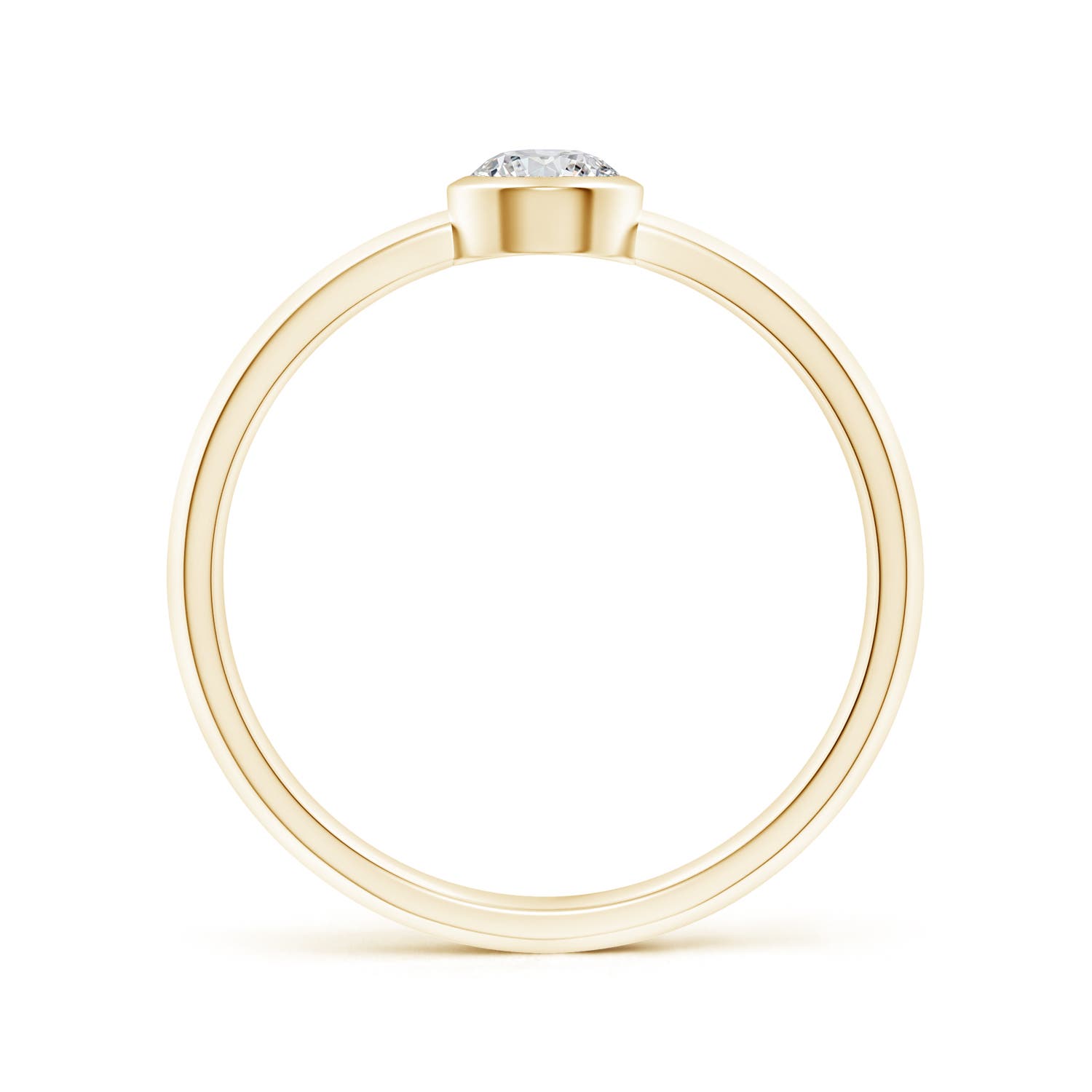 4.1mm HSI2 Classic Bezel-Set Round Diamond Solitaire Ring in Yellow Gold