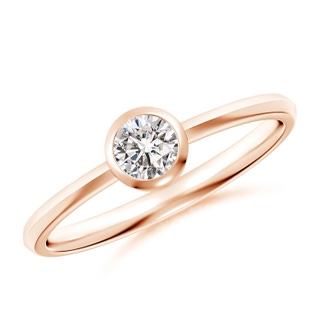 4.1mm IJI1I2 Classic Bezel-Set Round Diamond Solitaire Ring in 9K Rose Gold