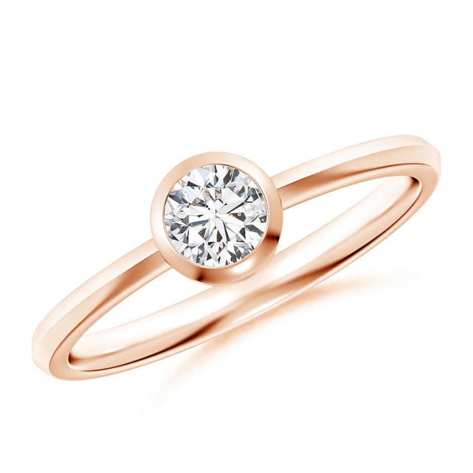 4.4mm HSI2 Classic Bezel-Set Round Diamond Solitaire Ring in Rose Gold 
