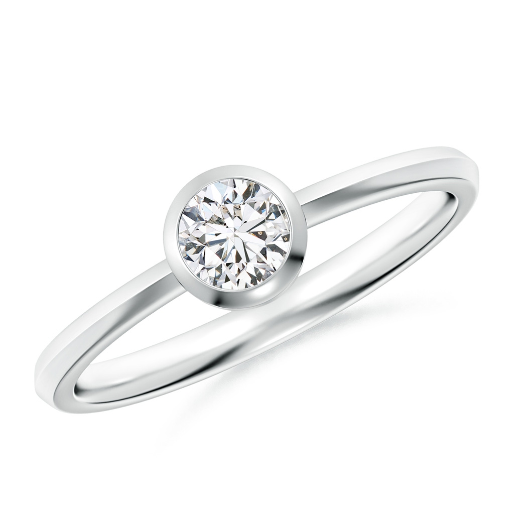 4.4mm HSI2 Classic Bezel-Set Round Diamond Solitaire Ring in White Gold