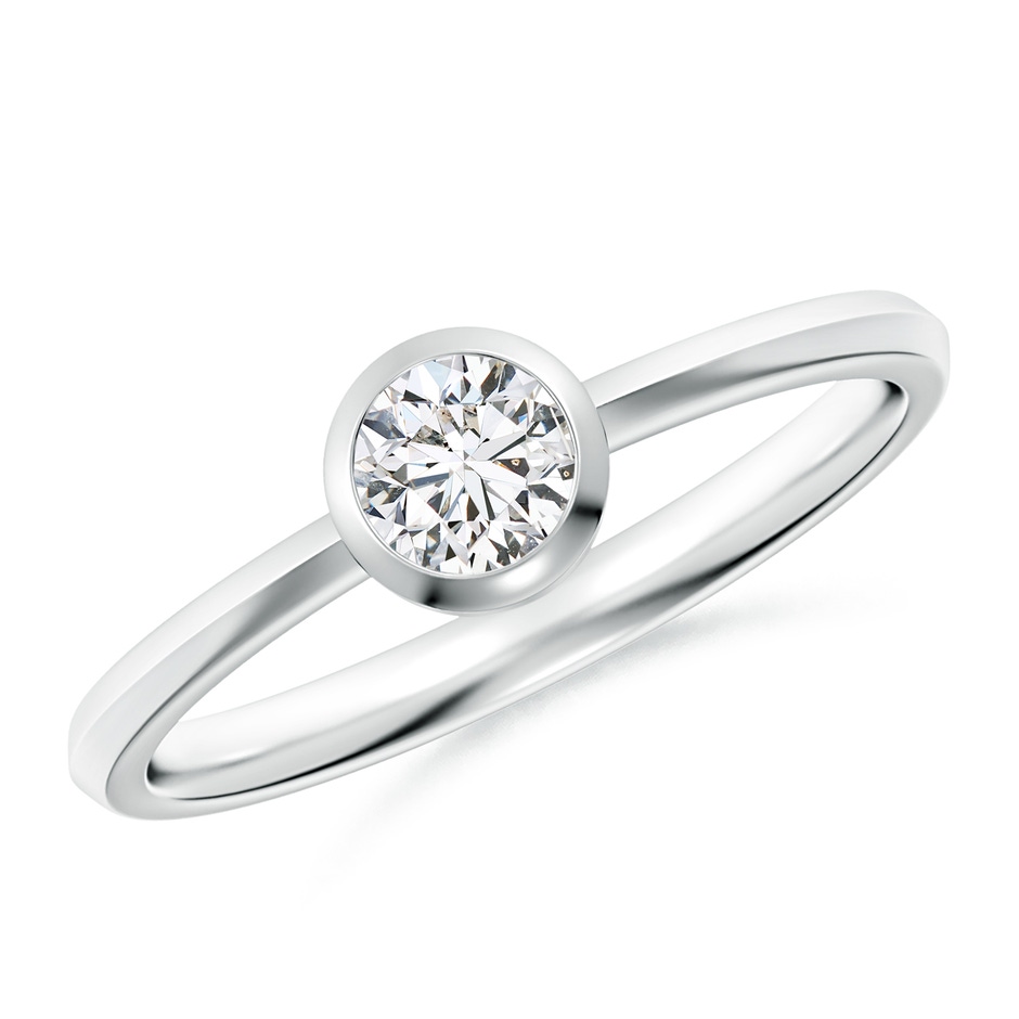 4.4mm HSI2 Classic Bezel-Set Round Diamond Solitaire Ring in White Gold 