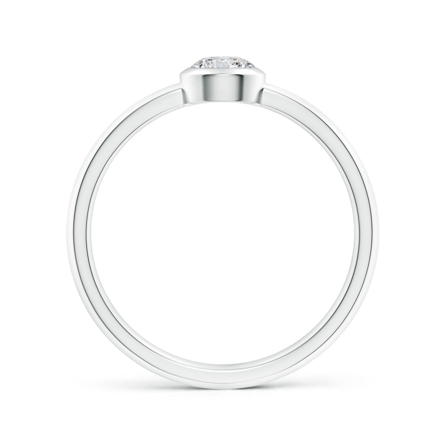 4.4mm HSI2 Classic Bezel-Set Round Diamond Solitaire Ring in White Gold - side 2