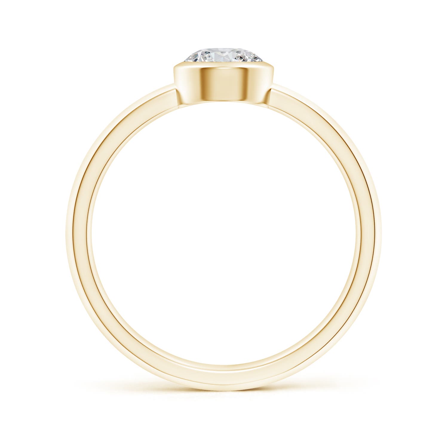 5.1mm HSI2 Classic Bezel-Set Round Diamond Solitaire Ring in Yellow Gold