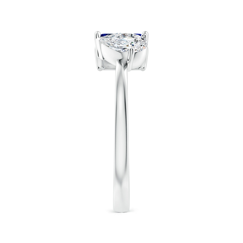 6x4mm Lab-Grown Two-Stone Emerald-Cut Blue Sapphire & Pear Diamond Open Ring in S999 Silver side 299