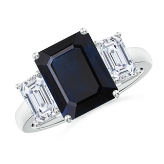 Emerald Cut A Blue Sapphire