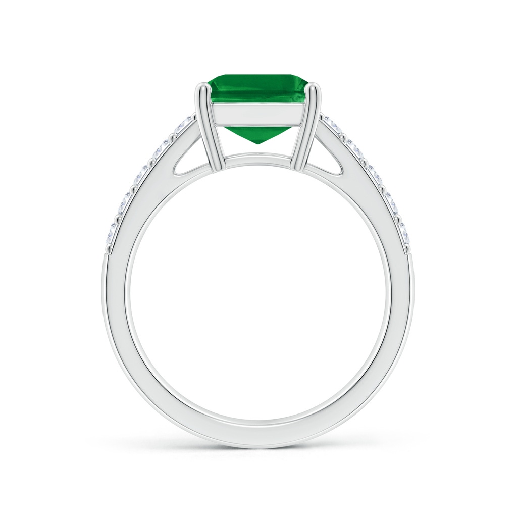 10x8mm AAA Emerald-Cut Emerald Ring with Diamond Accents in White Gold Side 199