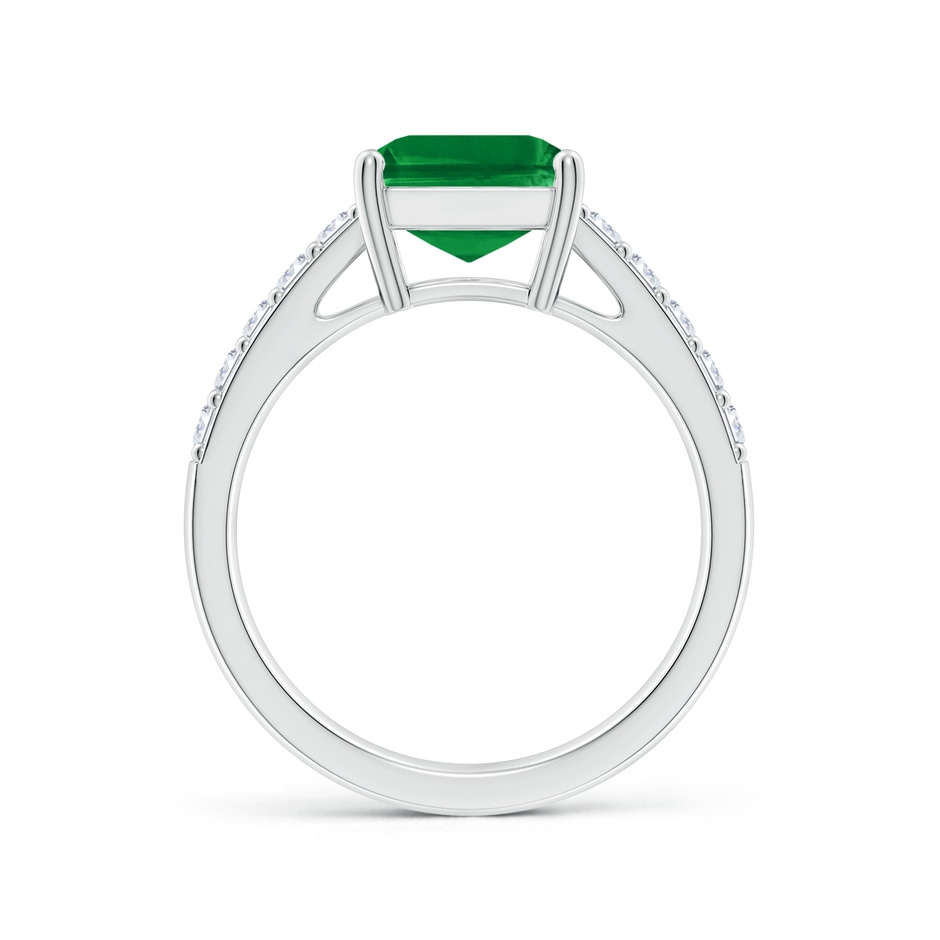 10x8mm AAA Emerald-Cut Emerald Ring with Diamond Accents in White Gold side 199