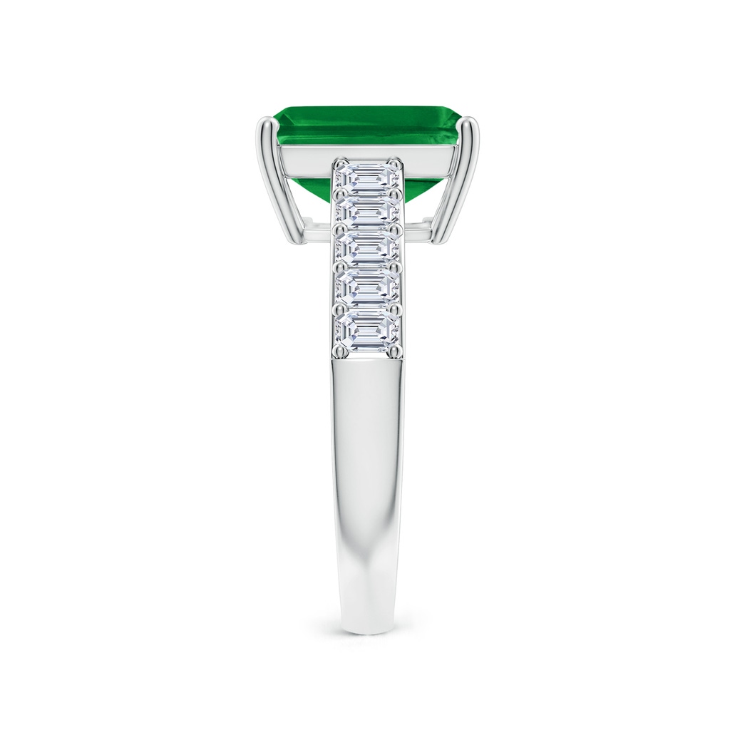 10x8mm AAA Emerald-Cut Emerald Ring with Diamond Accents in White Gold Side 299