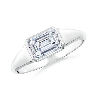 7x5mm GVS2 Emerald-Cut Diamond Signet Ring in P950 Platinum