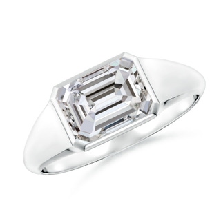 8x6mm IJI1I2 Emerald-Cut Diamond Signet Ring in P950 Platinum