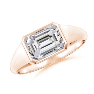 8x6mm IJI1I2 Emerald-Cut Diamond Signet Ring in Rose Gold