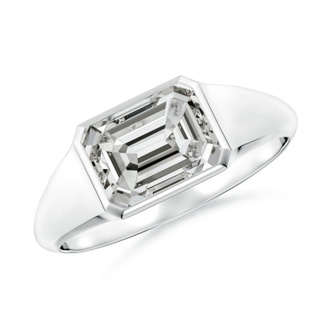 8x6mm KI3 Emerald-Cut Diamond Signet Ring in S999 Silver