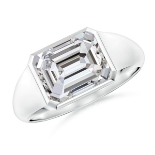 9x7mm IJI1I2 Emerald-Cut Diamond Signet Ring in P950 Platinum