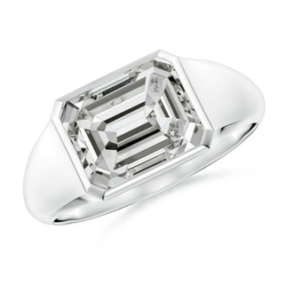 9x7mm KI3 Emerald-Cut Diamond Signet Ring in P950 Platinum