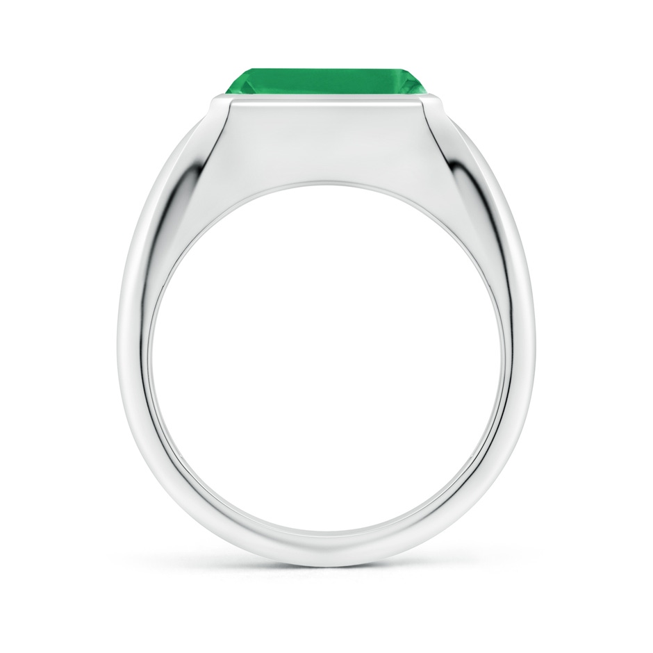 10x8mm A Emerald-Cut Emerald Signet Ring in P950 Platinum side 199