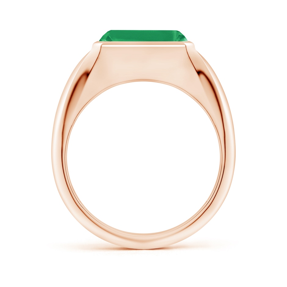 10x8mm A Emerald-Cut Emerald Signet Ring in Rose Gold side 199