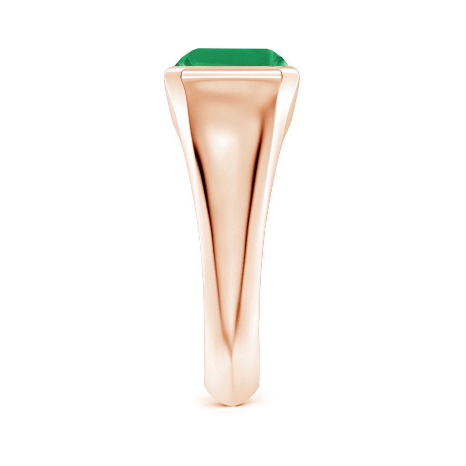 10x8mm A Emerald-Cut Emerald Signet Ring in Rose Gold side 299