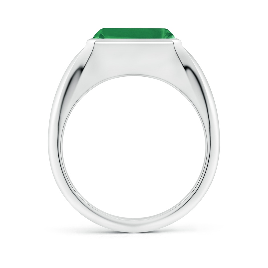 10x8mm AA Emerald-Cut Emerald Signet Ring in P950 Platinum side 199