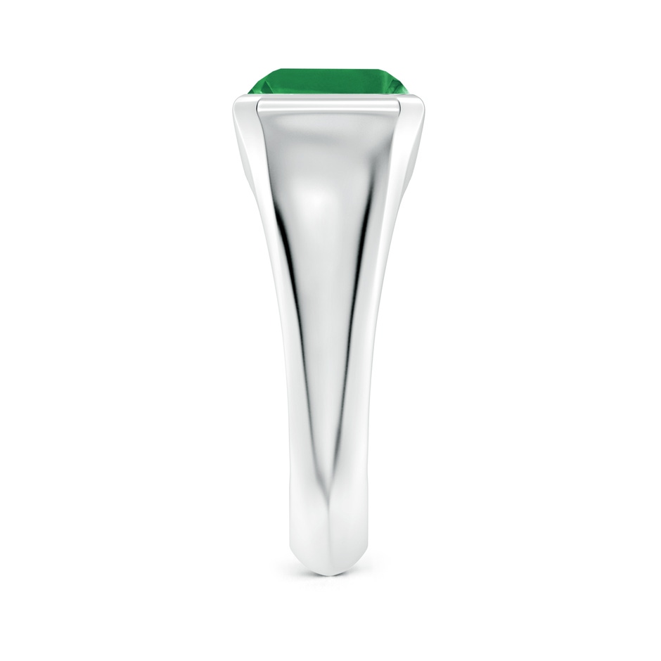 10x8mm AA Emerald-Cut Emerald Signet Ring in P950 Platinum side 299