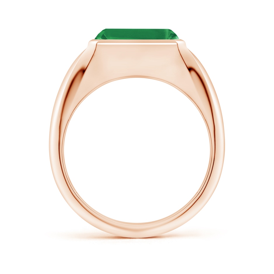 10x8mm AA Emerald-Cut Emerald Signet Ring in Rose Gold side 199
