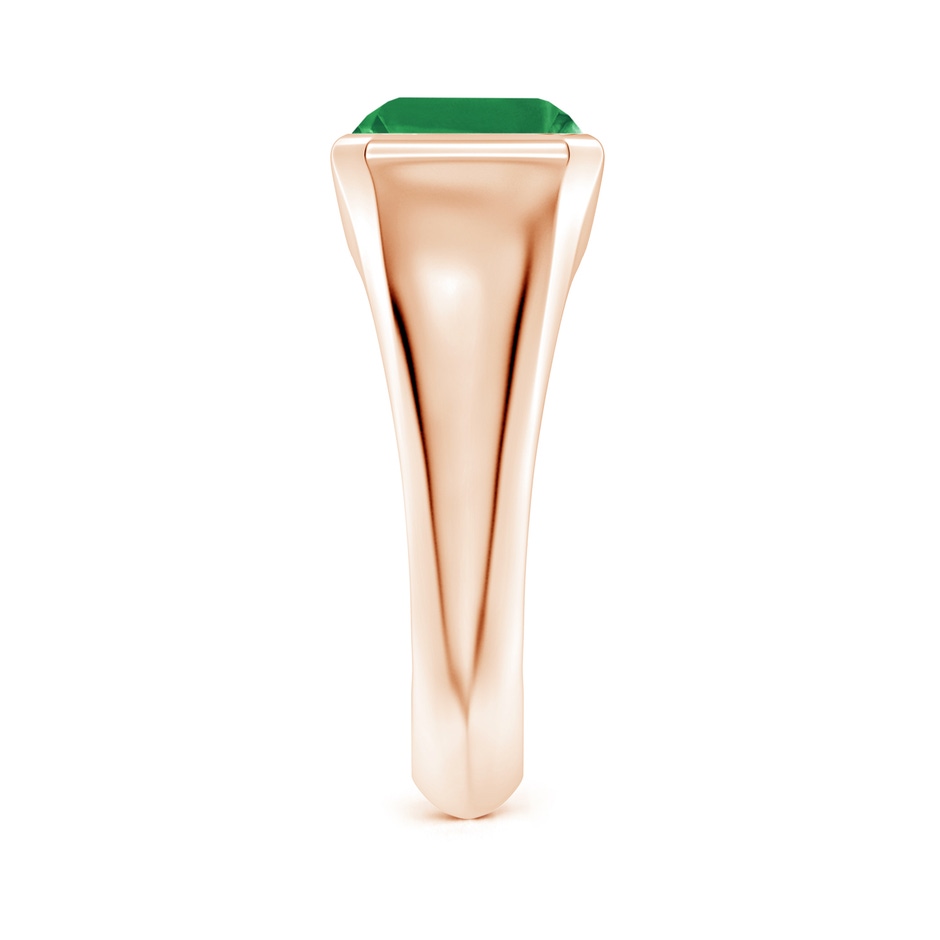 10x8mm AA Emerald-Cut Emerald Signet Ring in Rose Gold side 299
