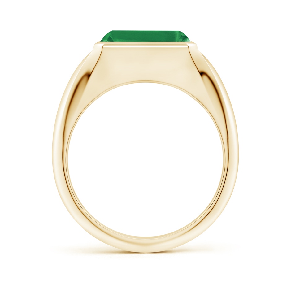 10x8mm AA Emerald-Cut Emerald Signet Ring in Yellow Gold side 199