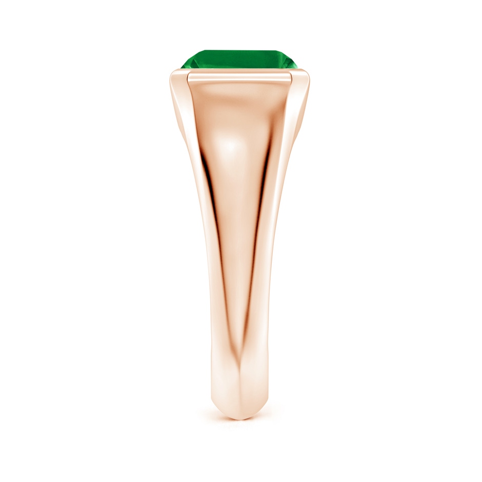 10x8mm AAA Emerald-Cut Emerald Signet Ring in Rose Gold side 299