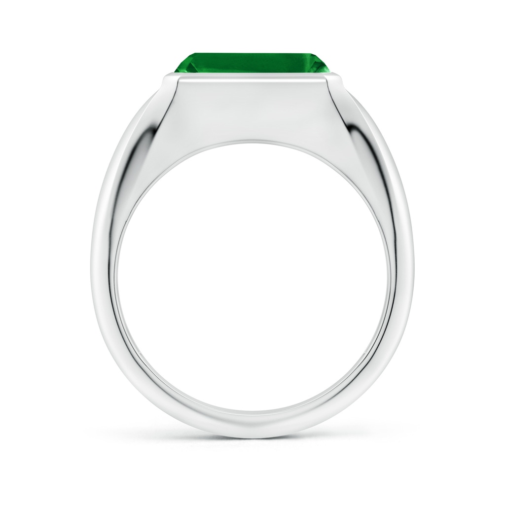 10x8mm AAAA Emerald-Cut Emerald Signet Ring in S999 Silver - side 199