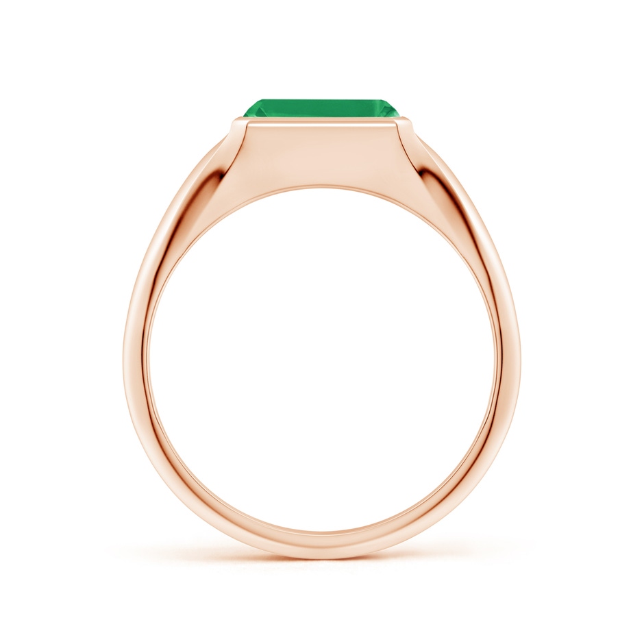 8x6mm A Emerald-Cut Emerald Signet Ring in Rose Gold side 199
