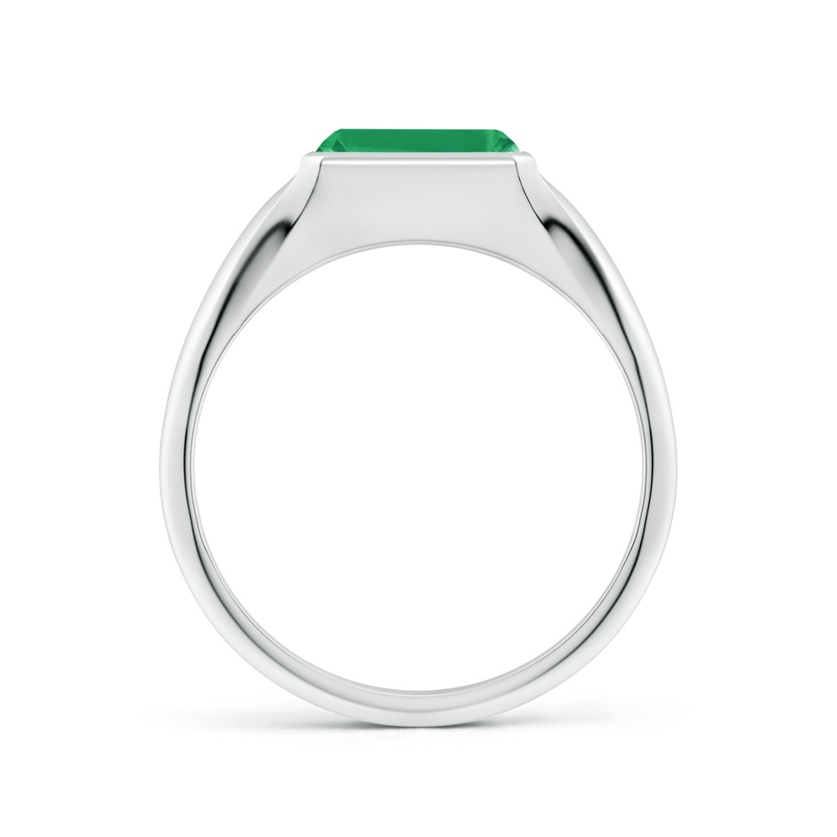 8x6mm A Emerald-Cut Emerald Signet Ring in White Gold side 199