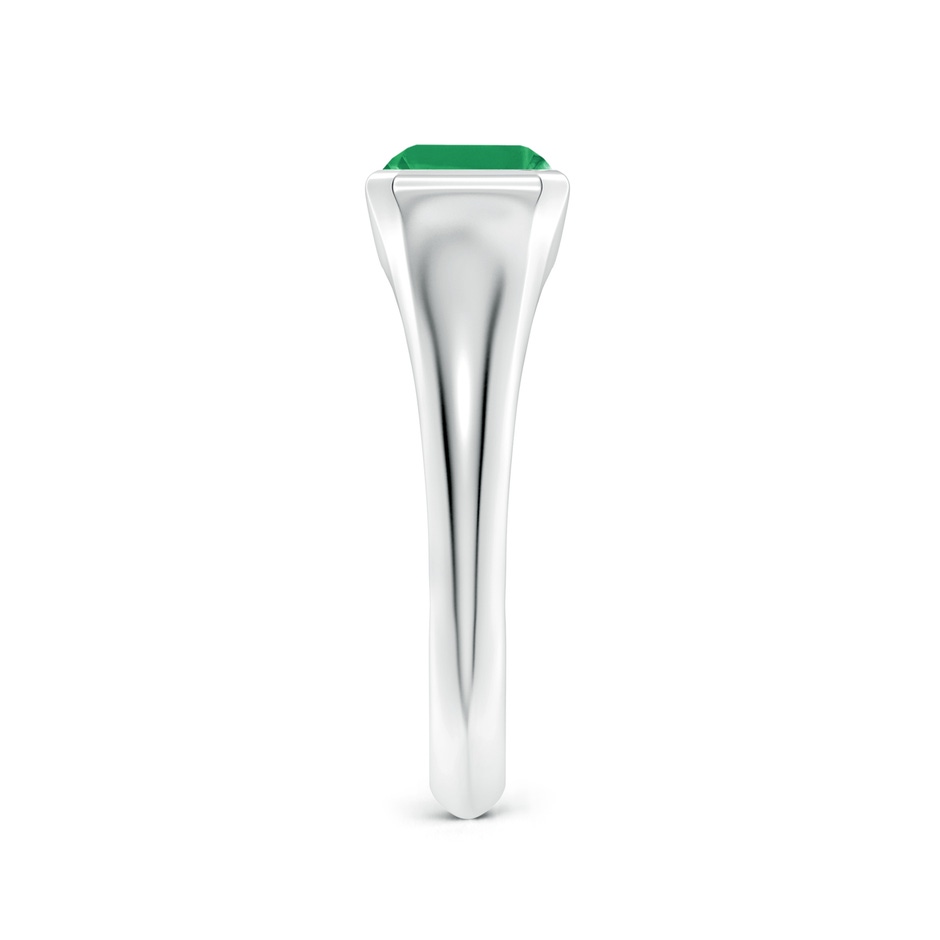 8x6mm A Emerald-Cut Emerald Signet Ring in White Gold side 299
