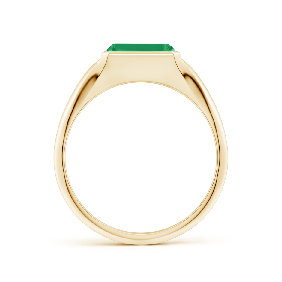 8x6mm A Emerald-Cut Emerald Signet Ring in Yellow Gold side 199