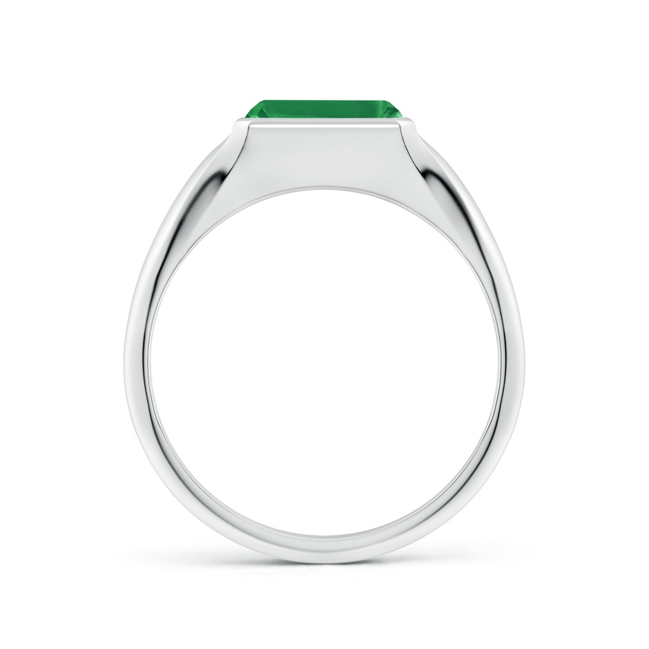 8x6mm AA Emerald-Cut Emerald Signet Ring in P950 Platinum side 199