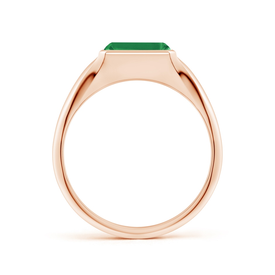 8x6mm AA Emerald-Cut Emerald Signet Ring in Rose Gold side 199