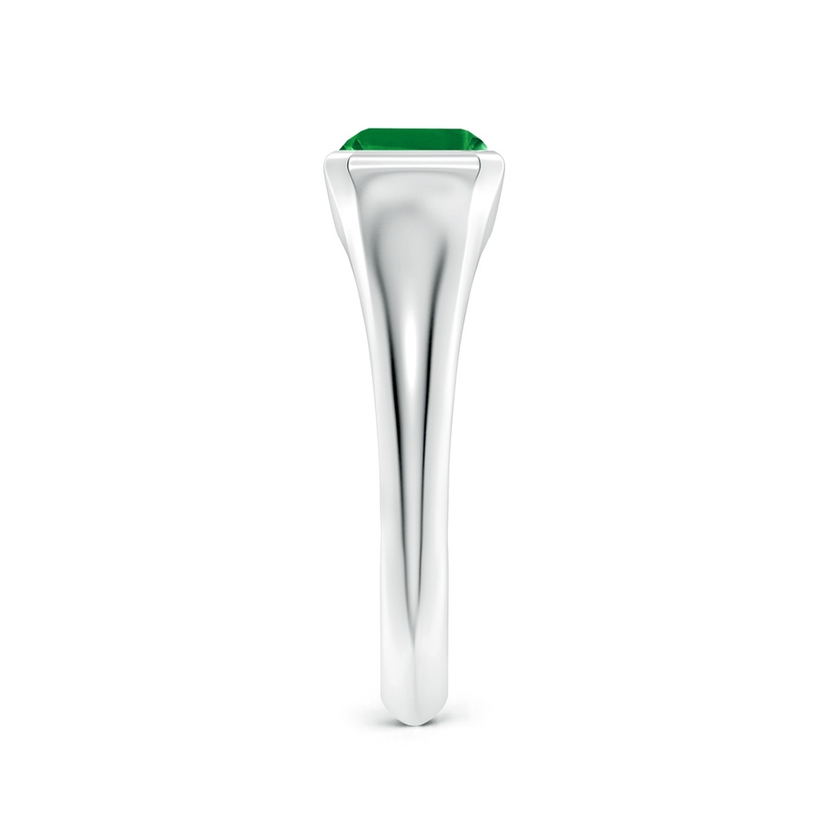 8x6mm AAA Emerald-Cut Emerald Signet Ring in P950 Platinum side 299